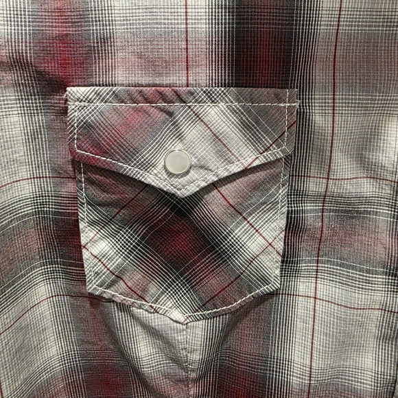 VTG Panhandle Shirt Women's Large‎ Plaid Button-Up Shirt with Floral Embroidery - Picture 5 of 10